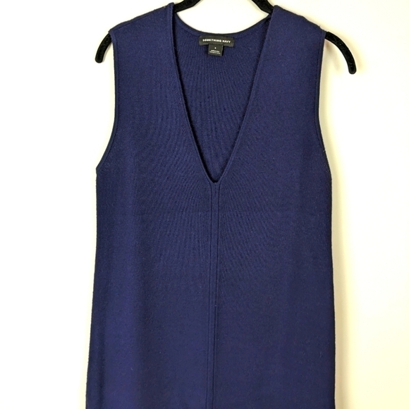 Something Navy Blue Navy coloured sweater dress small - Picture 3 of 12
